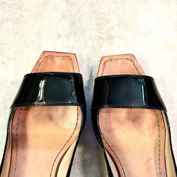 Modern Vintage Black Patent Leather Slingback Wedge | 40 - Picture 3 of 14